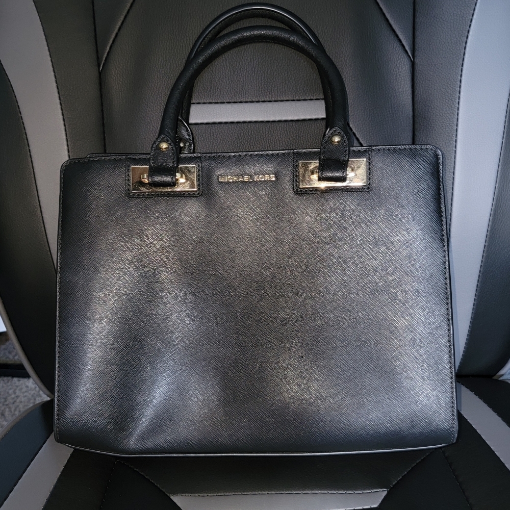 Michael Kors Black Satchel Crossbody Purse